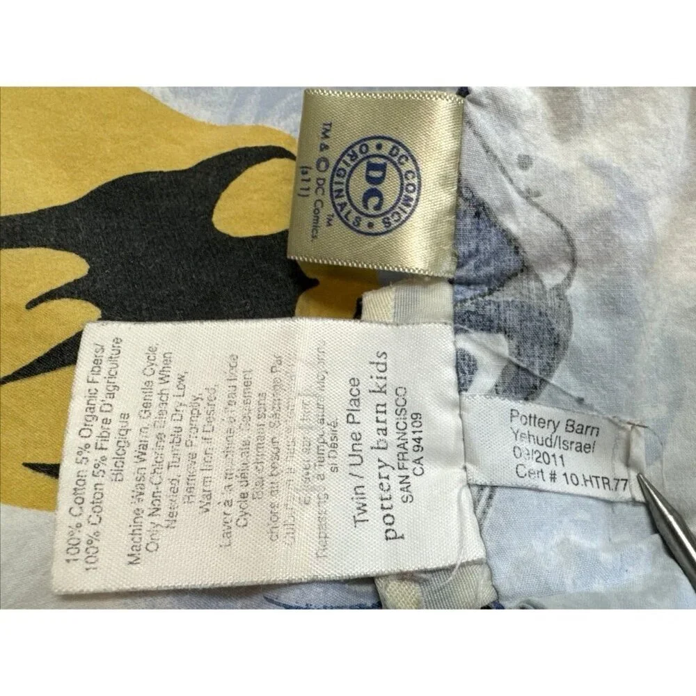 Pottery Barn Kids Batman Cityscapes Full‎ Flat Sheet Only 100% Cotton 2011